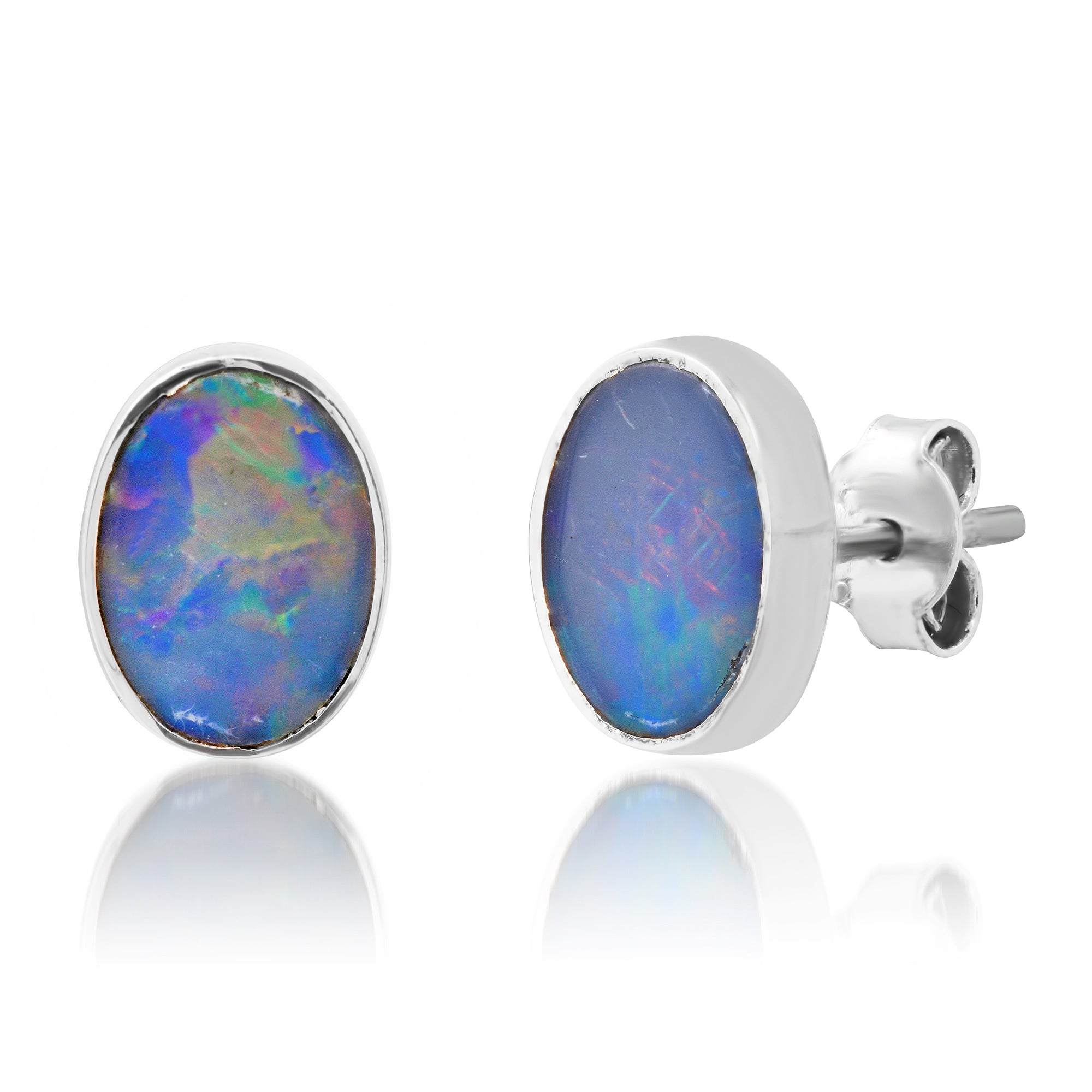 Oval opal deals earrings